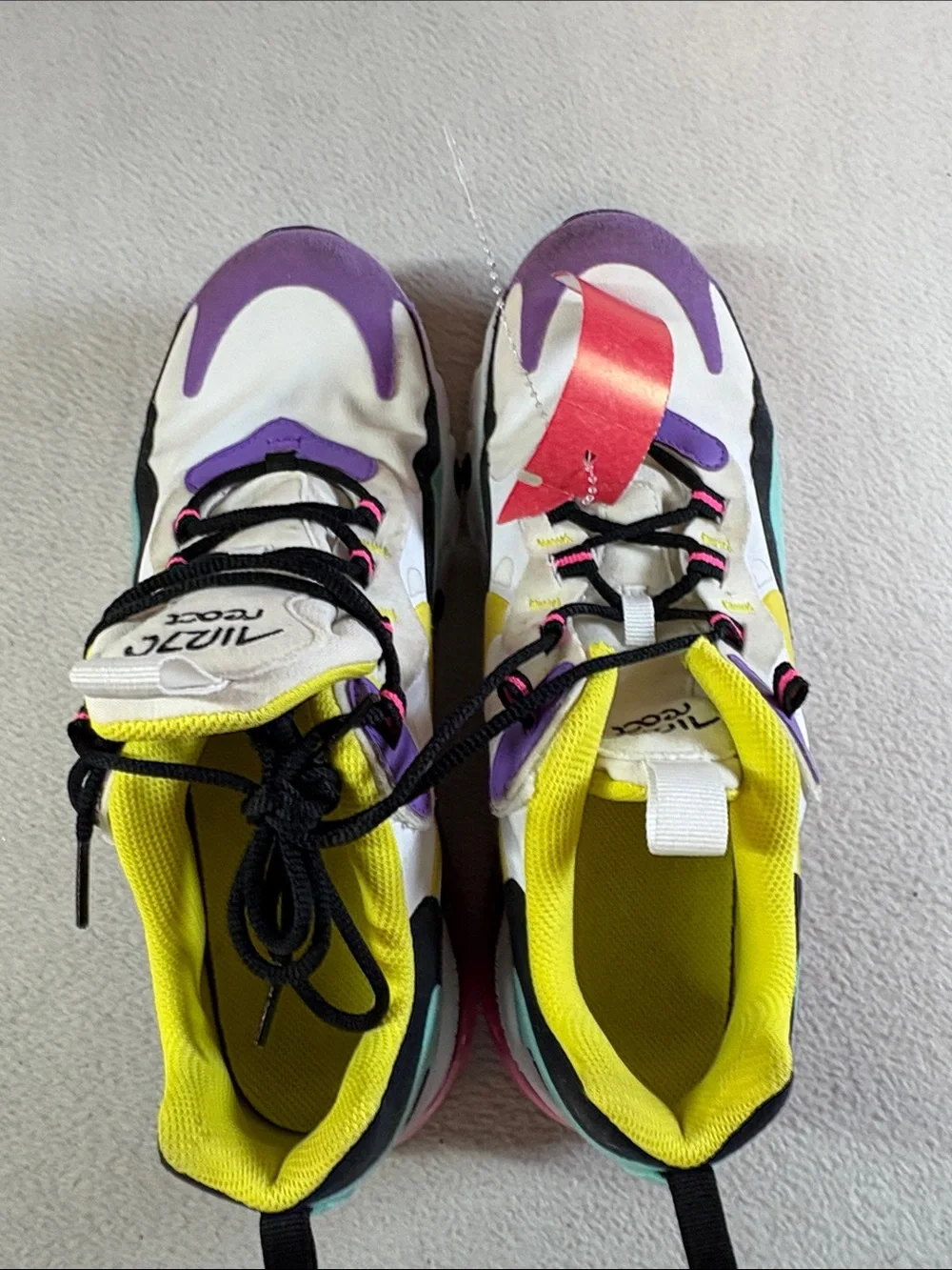 Nike Kids Sneakers in White, Purple, Yellow and Black